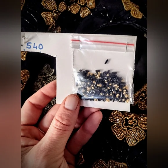 Brand New Hand Beaded Gown, Black and Gold, by Fleur de Paris, New Orleans - Picture 16 of 16